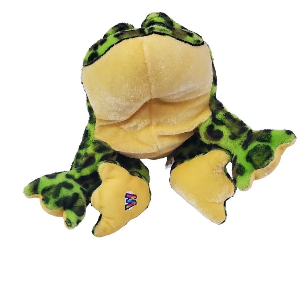 Ganz Webkinz Bullfrog Plush 9” Green Bean Bag Plush Stuff Doll Frog
